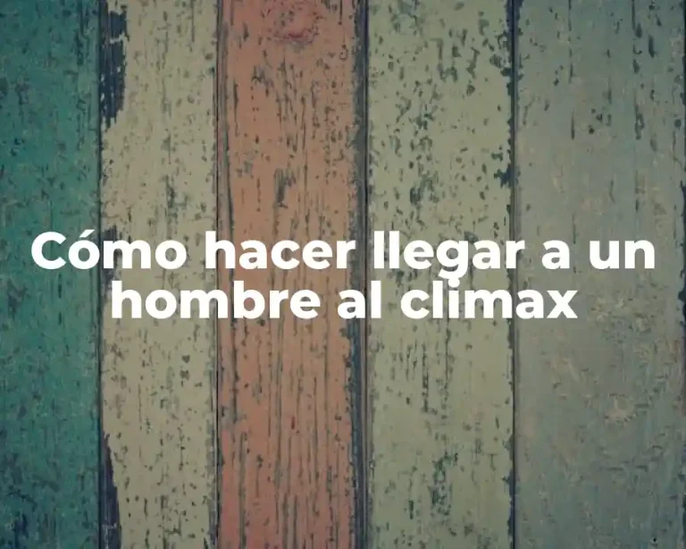 Cómo hacer llegar a un hombre al climax