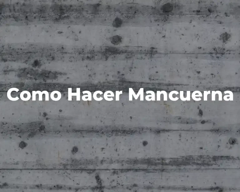 Como Hacer Mancuerna