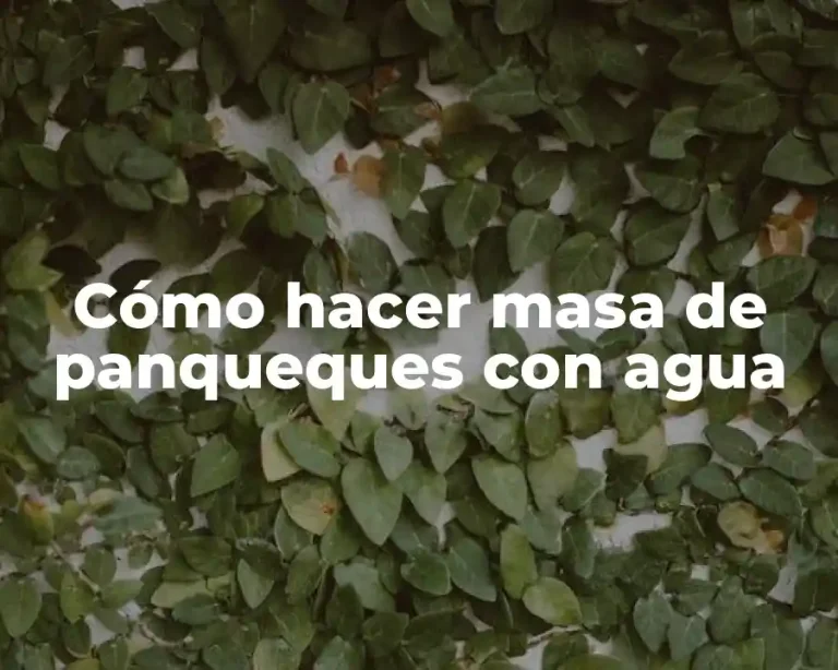 Cómo hacer masa de panqueques con agua