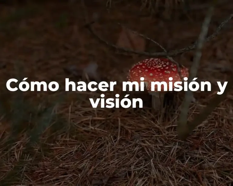 Cómo hacer mi misión y visión