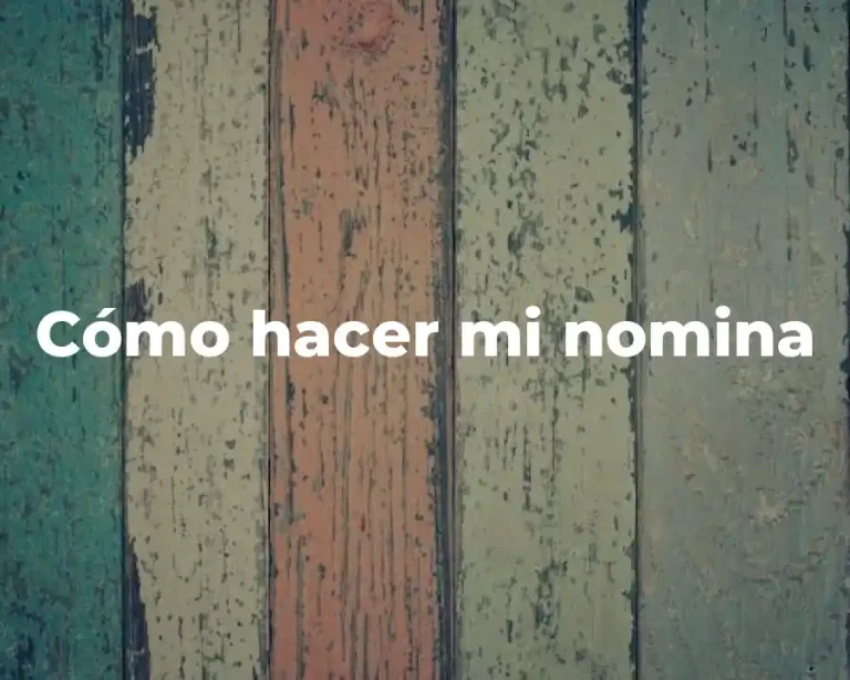Cómo hacer mi nomina