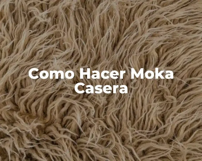 Como Hacer Moka Casera