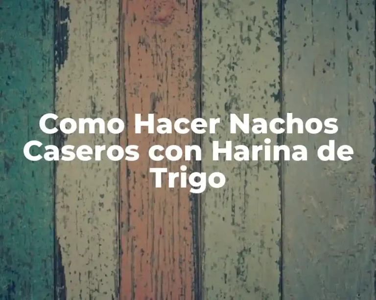 Como Hacer Nachos Caseros con Harina de Trigo