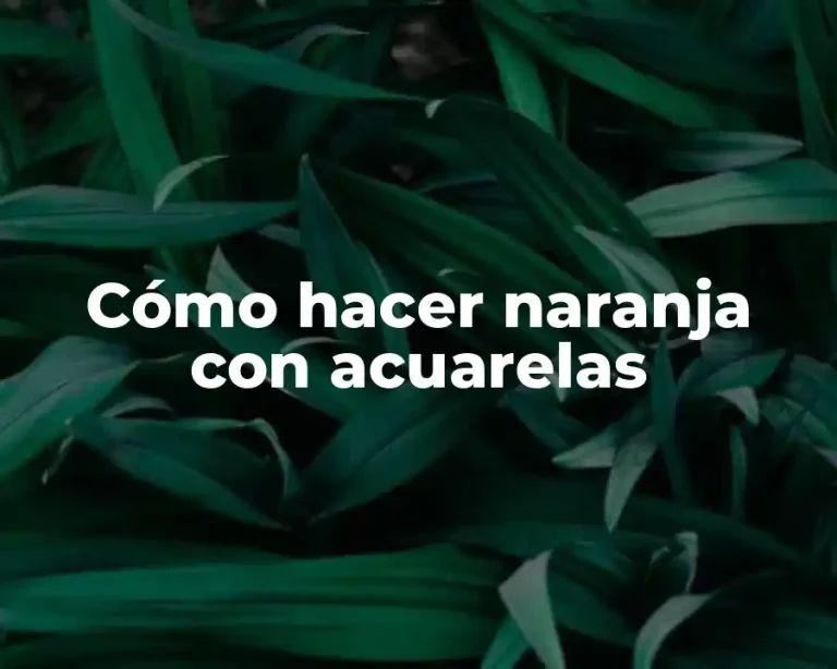 Cómo hacer naranja con acuarelas