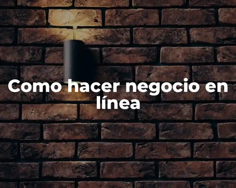 Como hacer negocio en línea