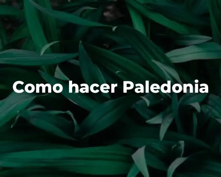 Como hacer Paledonia