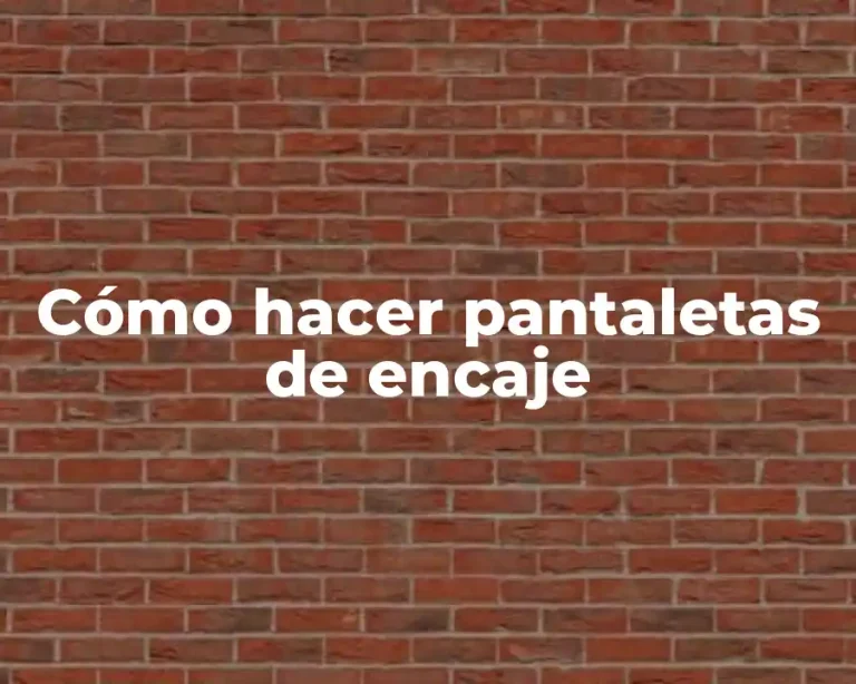 Cómo hacer pantaletas de encaje