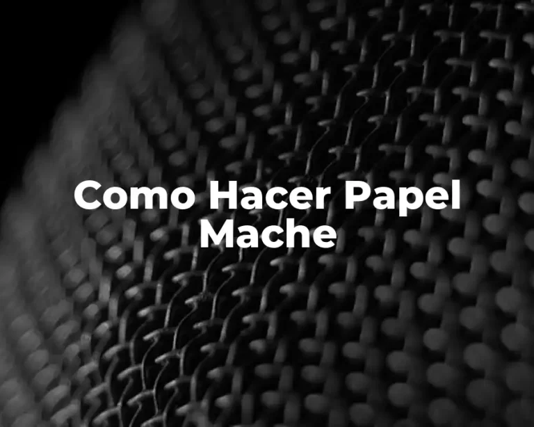 Como Hacer Papel Mache
