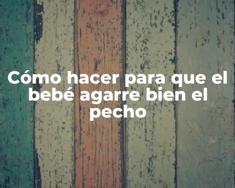 Cómo hacer para que el bebé agarre bien el pecho