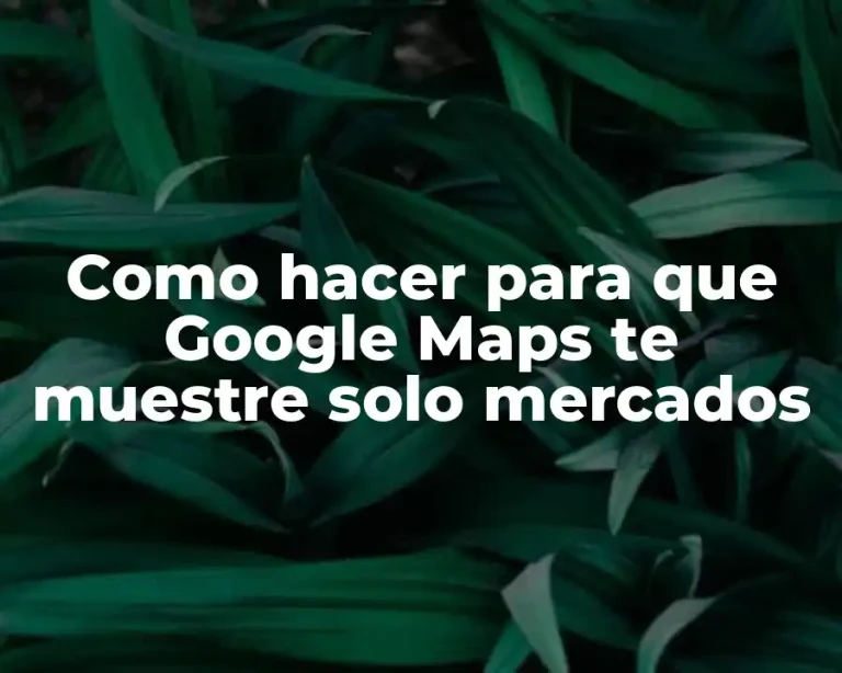 Como hacer para que Google Maps te muestre solo mercados