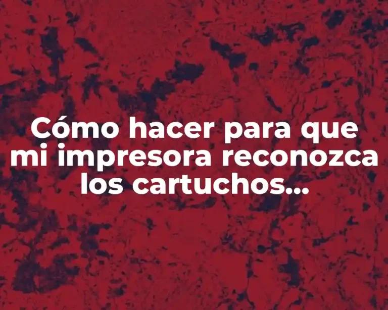 Cómo hacer para que mi impresora reconozca los cartuchos recargados