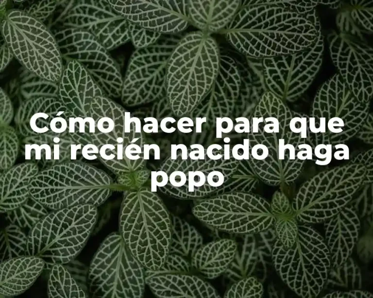 Cómo hacer para que mi recién nacido haga popo