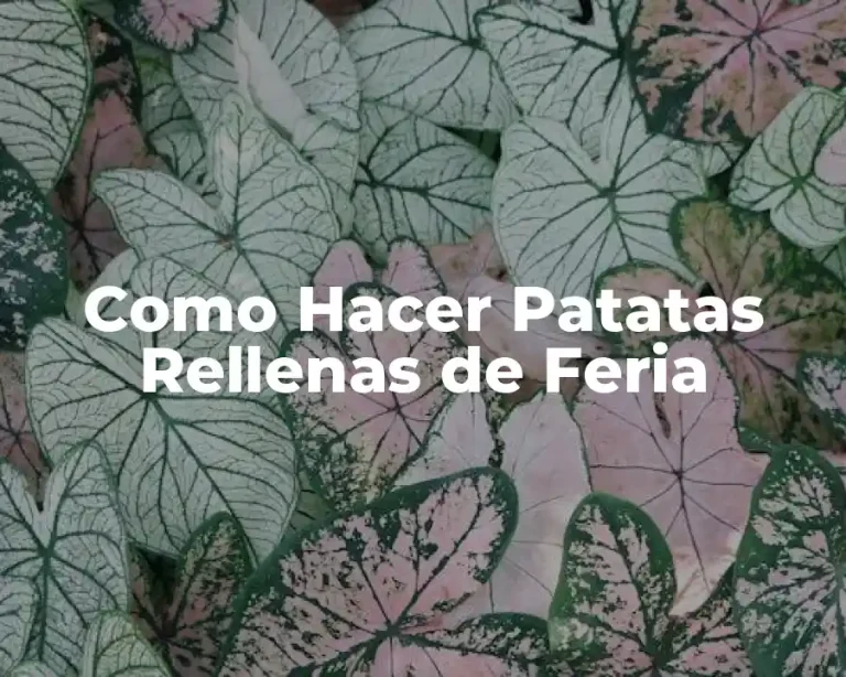 Como Hacer Patatas Rellenas de Feria