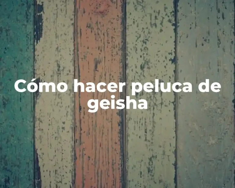 Cómo hacer peluca de geisha