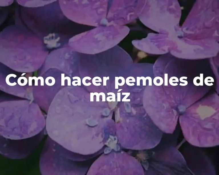 Cómo hacer pemoles de maíz