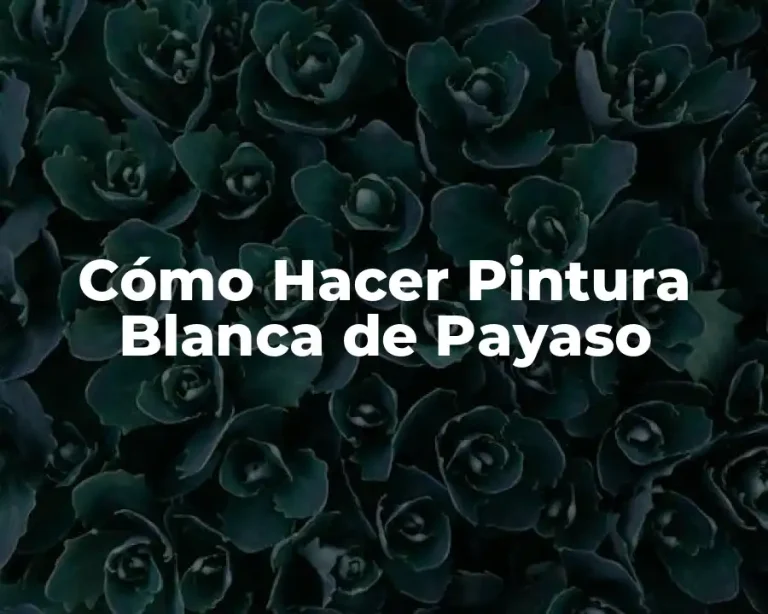 Cómo Hacer Pintura Blanca de Payaso