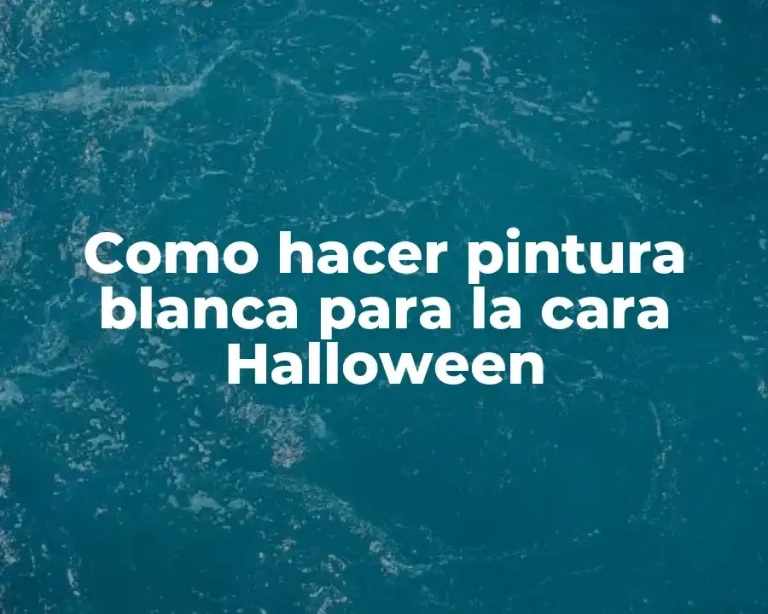 Como hacer pintura blanca para la cara Halloween