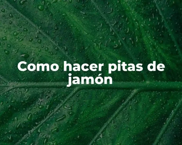 Como hacer pitas de jamón