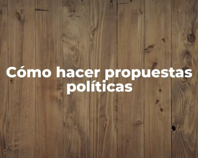 Cómo hacer propuestas políticas