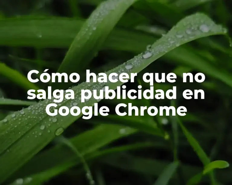 Cómo hacer que no salga publicidad en Google Chrome