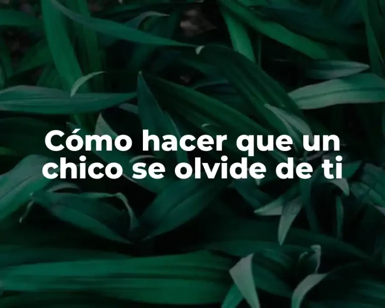 Cómo hacer que un chico se olvide de ti