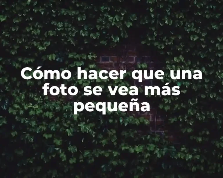 Cómo hacer que una foto se vea más pequeña