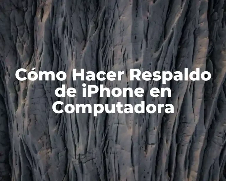 Cómo Hacer Respaldo de iPhone en Computadora