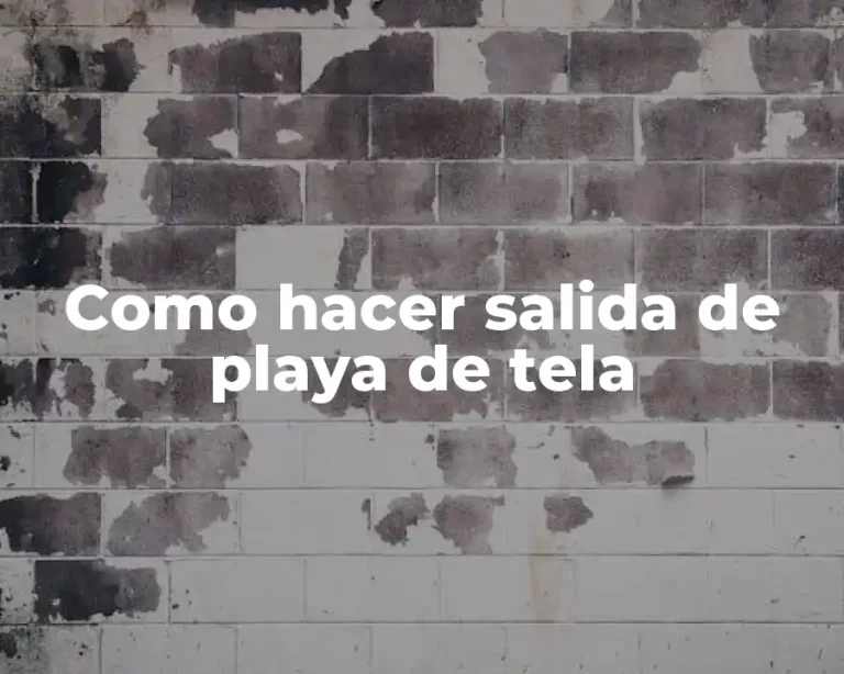 Como hacer salida de playa de tela