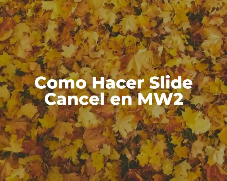 Como Hacer Slide Cancel en MW2