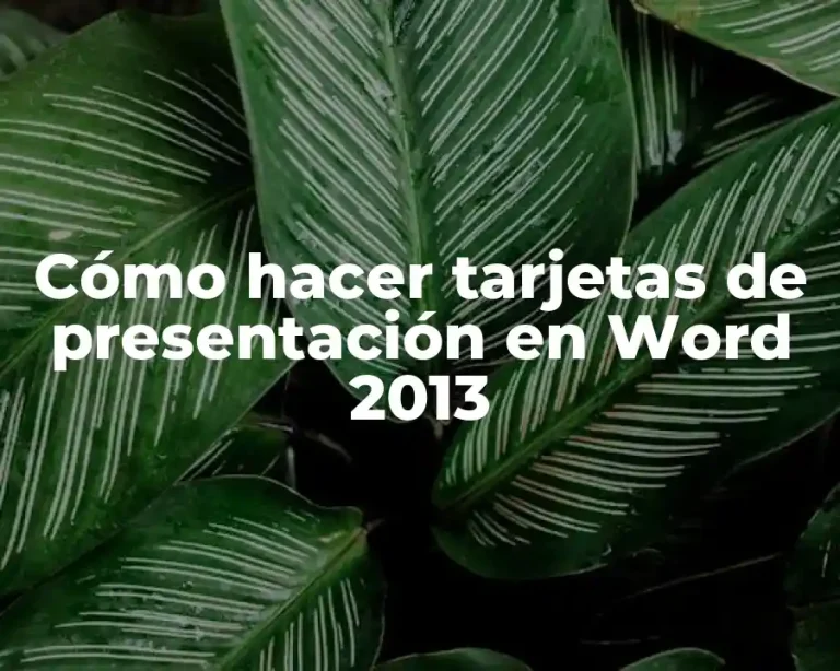 Cómo hacer tarjetas de presentación en Word 2013