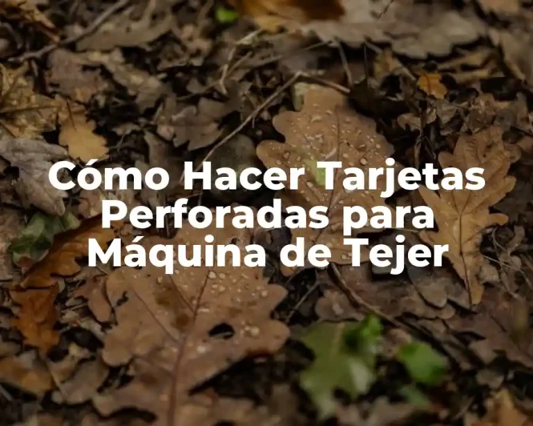 Cómo Hacer Tarjetas Perforadas para Máquina de Tejer