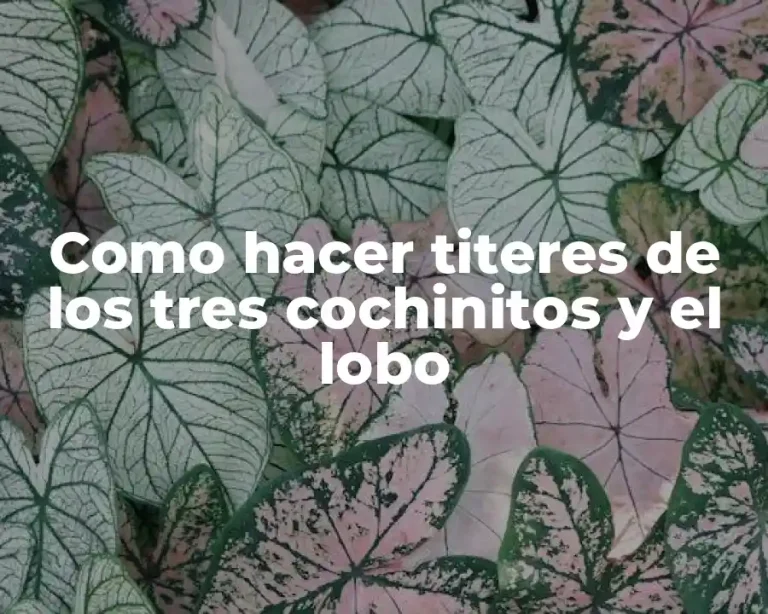 Como hacer titeres de los tres cochinitos y el lobo