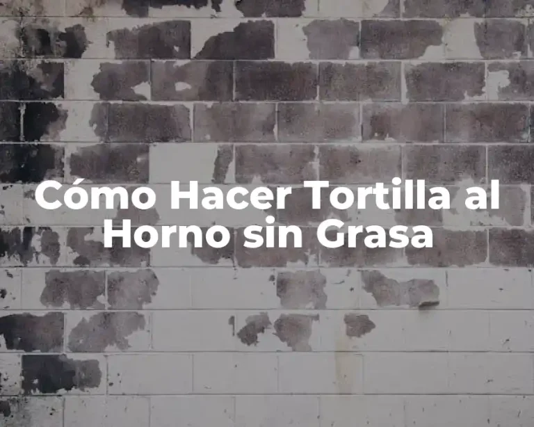 Cómo Hacer Tortilla al Horno sin Grasa