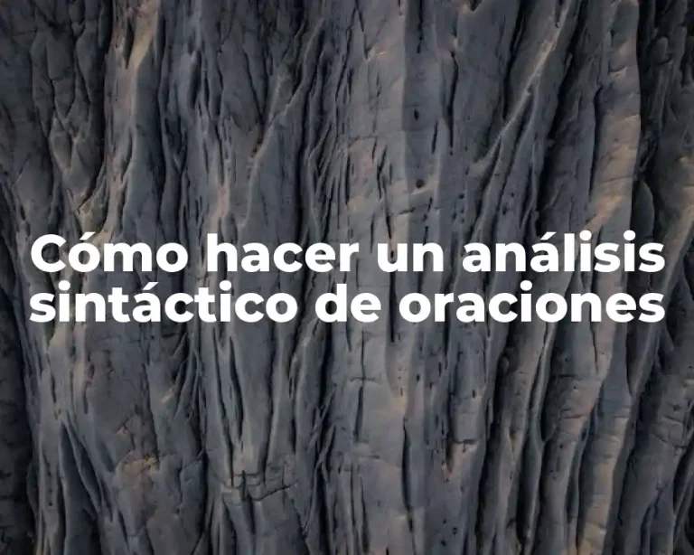 Cómo hacer un análisis sintáctico de oraciones