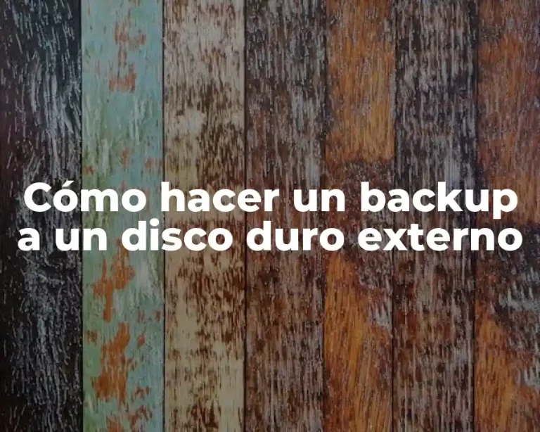 Cómo hacer un backup a un disco duro externo