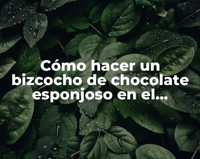 Cómo hacer un bizcocho de chocolate esponjoso en el microondas