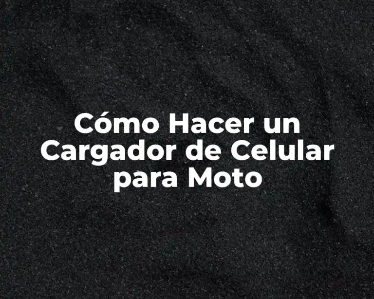 Cómo Hacer un Cargador de Celular para Moto