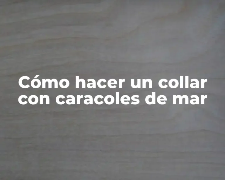 Cómo hacer un collar con caracoles de mar