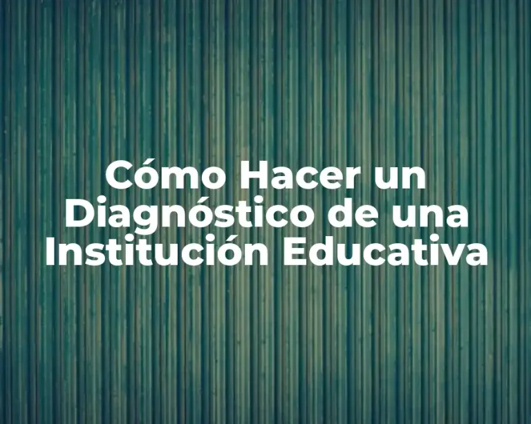 Cómo Hacer un Diagnóstico de una Institución Educativa