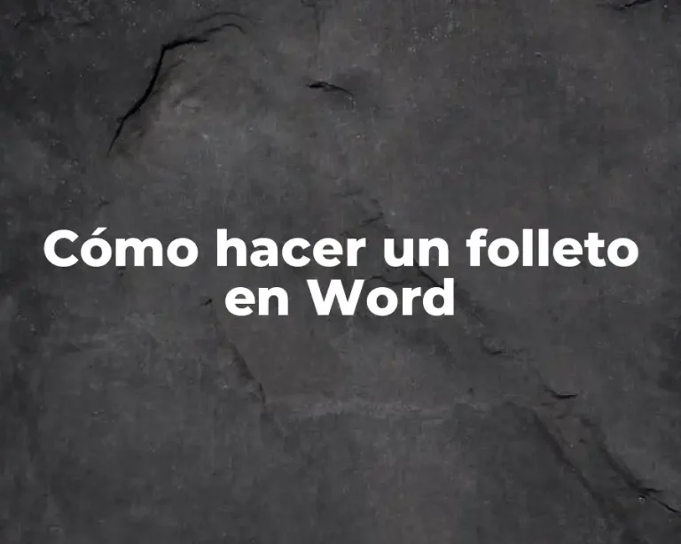 Cómo hacer un folleto en Word