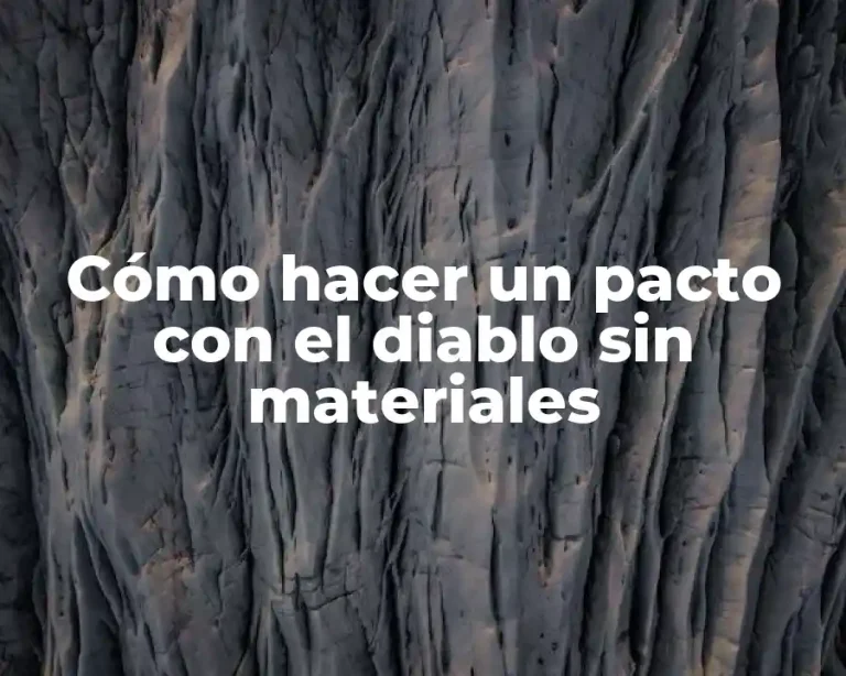 Cómo hacer un pacto con el diablo sin materiales