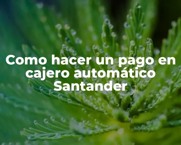 Como hacer un pago en cajero automático Santander