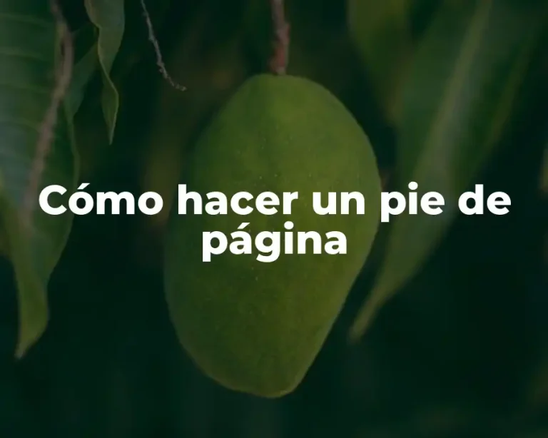 Cómo hacer un pie de página