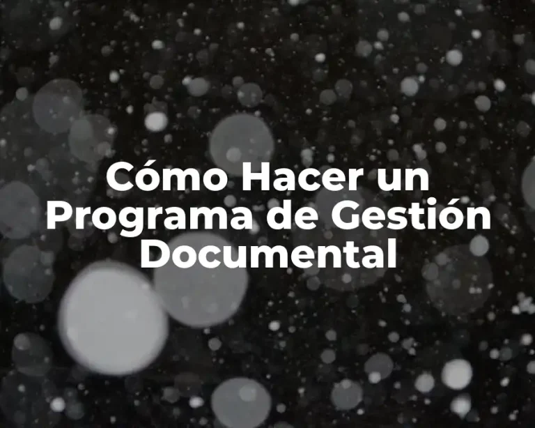 Cómo Hacer un Programa de Gestión Documental