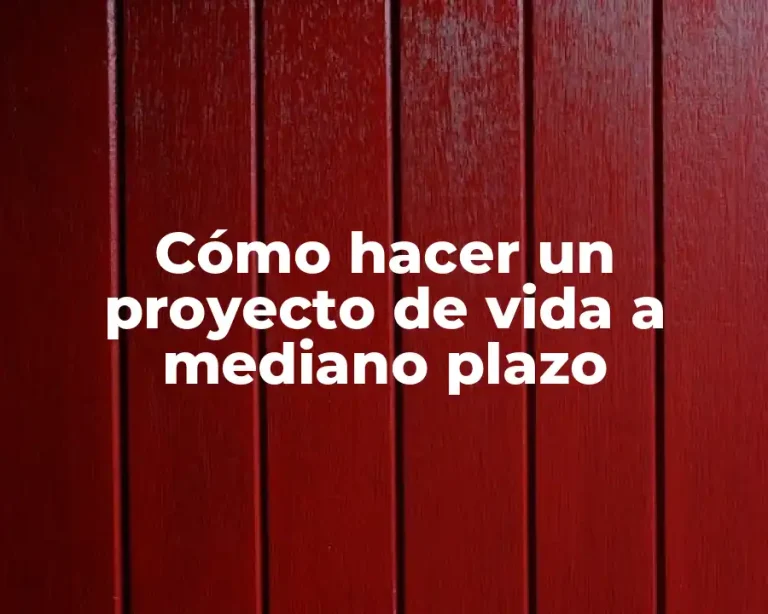 Cómo hacer un proyecto de vida a mediano plazo