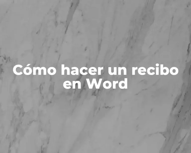 Cómo hacer un recibo en Word