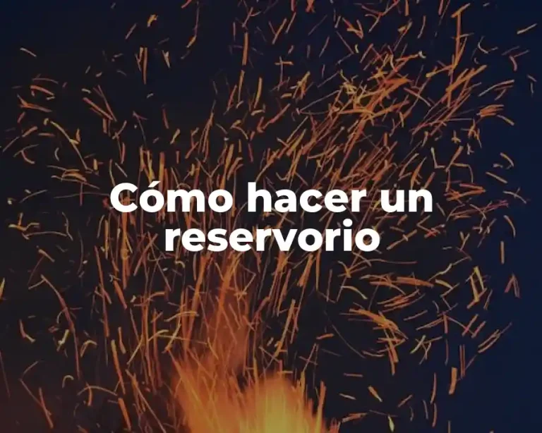 Cómo hacer un reservorio