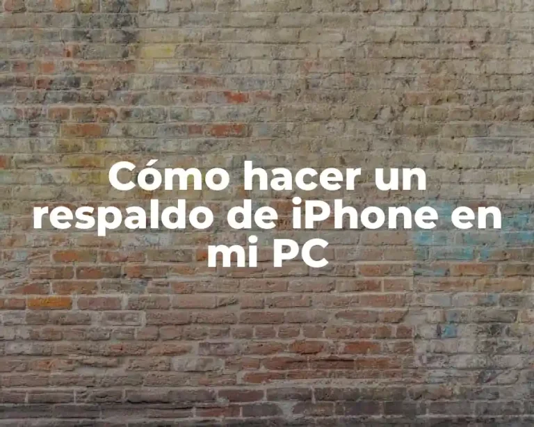 Cómo hacer un respaldo de iPhone en mi PC