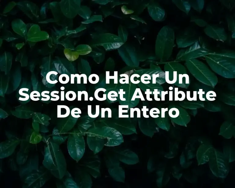 Como Hacer Un Session.Get Attribute De Un Entero