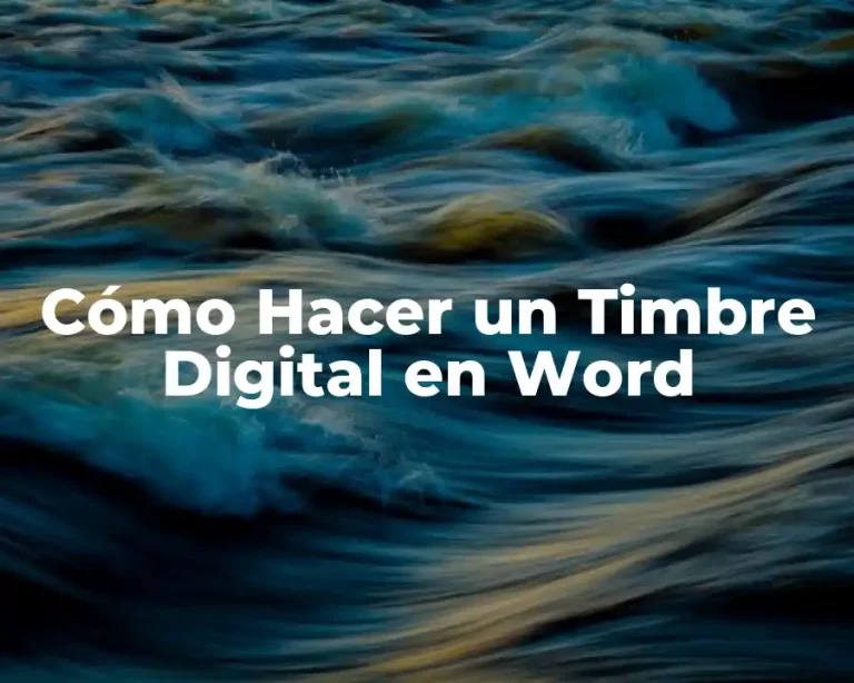 Cómo Hacer un Timbre Digital en Word